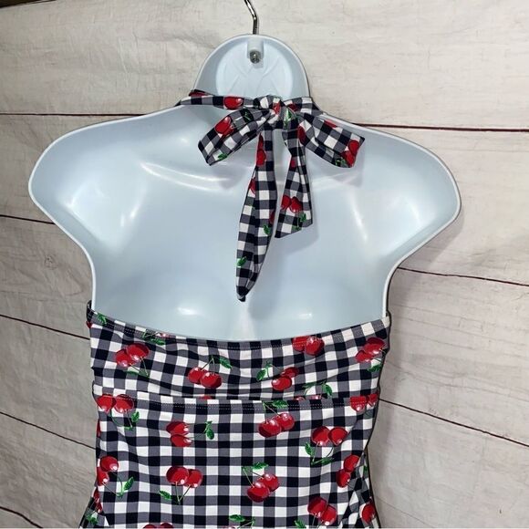 Hot Topic | Cherry Gingham Short Swimsuit | Size S/M - Picture 8 of 11